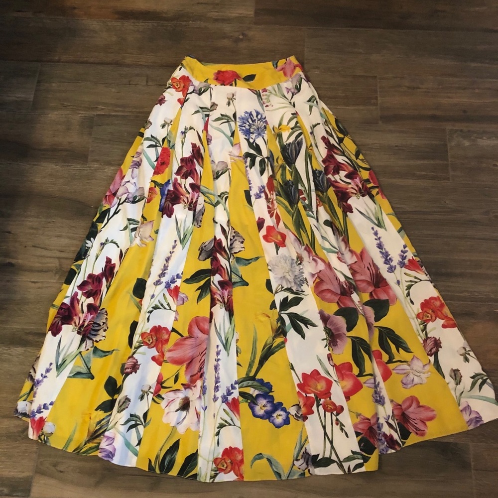 Anthropologie Floral Maxi Skirt (Rococo Sand)